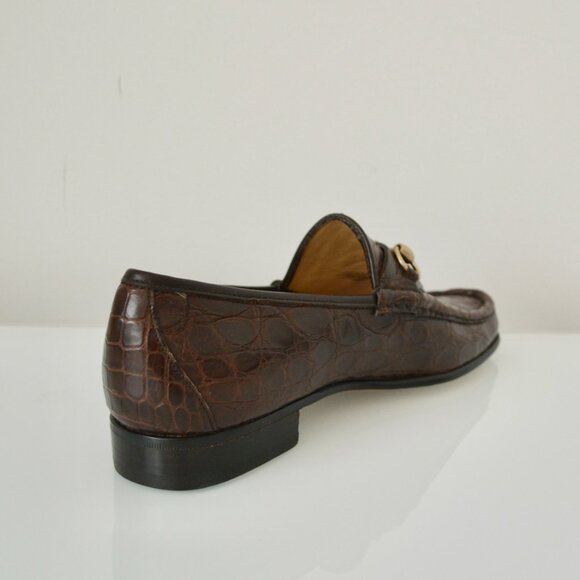 NIB GUCCI GENUINE CROCODILE HORSEBIT LOAFERS - Picture 2 of 11